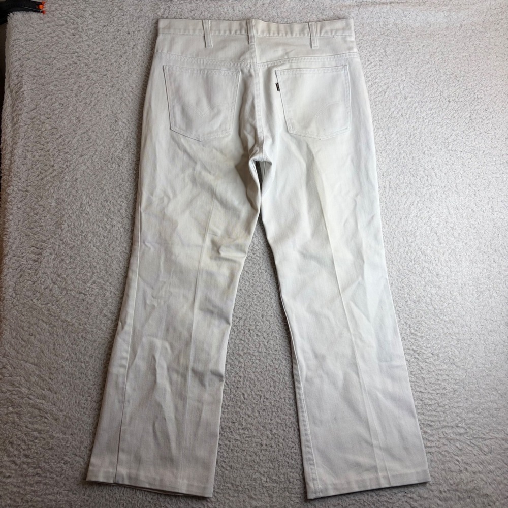 Vintage Levis Sta-Prest 646 Flare Pants White Talon 42 Zipper (34x28) Trousers